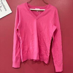 Lilly Pulitzer Pink Sweater V Neck Size Small